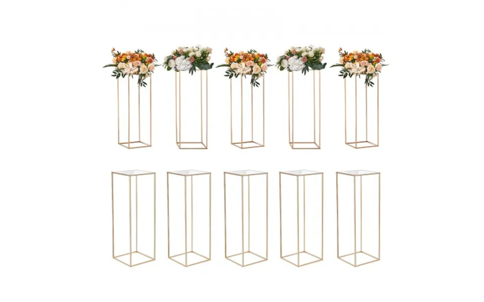 Vevor 10pcs 31.5inch 80cm High Wedding Flower Stand - With Acrylic Laminate,metal Vase Column Geometric Centerpiece Stan