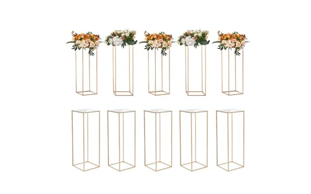 Vevor 10pcs 31.5inch 80cm High Wedding Flower Stand - With Acrylic Laminate,metal Vase Column Geometric Centerpiece Stan product image