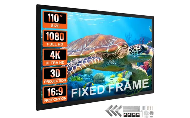 Vevor 110inch Diagonal Projector Screen 16 9 4k Hd Projector Screen Movie Screen Fixed Frame 3d Projector Screen For Hom