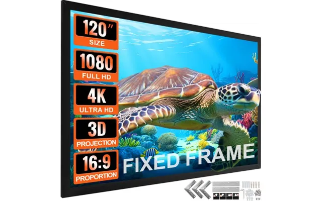 Vevor 120inch Projection Screen 16 9 4k Hdtv Movie Screen Fixed Frame 3d Projector Screen For 4k Hdtv Movie Theater Outd