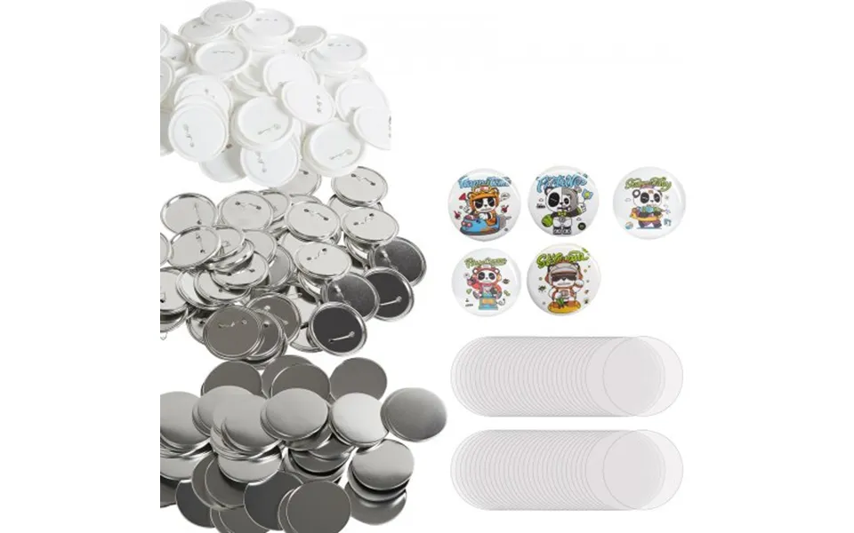 Vevor 200 Sets 3 Inch 75mm Pin Back Button Parts - Diy Round Button Badge Parts