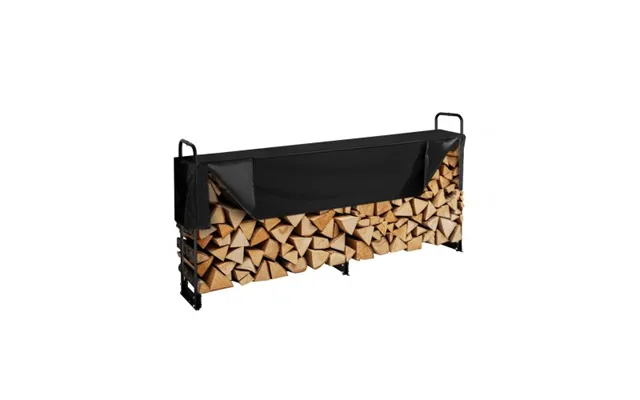 Vevor 2.4m Outdoor Firewood Rack With Cover - 244 Cm X 36 Cm X 117 Cm