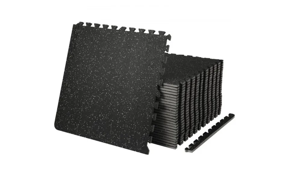 Vevor 25 Pcs 12.70 Mm Thick Gym Floor Mats - 60.96 X 60.96 Cm Eva Foam & Rubber Top Interlocking Workout Floor Mats With