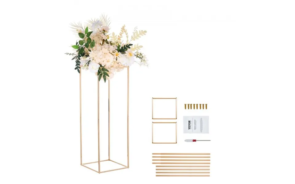 Vevor 2pcs 31.5inch 80cm High Wedding Flower Stand - Metal Vase Column Geometric Centerpiece Stands