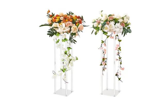 Vevor 2pcs 31.5inch 80cm High Wedding Flower Stand - With Acrylic Laminate,acrylic Vase Column Geometric Centerpiece Sta