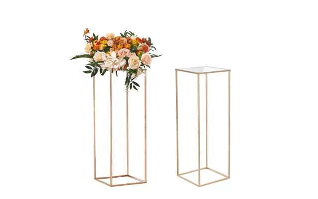 Vevor 2pcs 31.5inch 80cm High Wedding Flower Stand - With Acrylic Laminate,metal Vase Column Geometric Centerpiece Stand product image