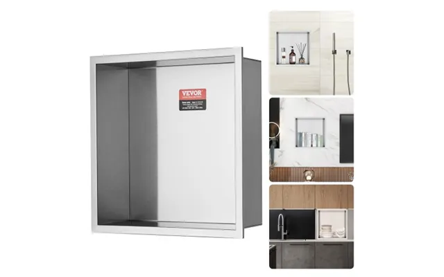 Vevor 33.02 X 33.02 Cm No Tile Shower Niche 304 Stainless Steel - Wall-inserted Niche Recessed Double Shelves product image