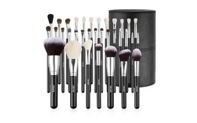 Vevor 34-piece Makeup Brush Set, Professional Brushes Kit For Foundation Blending Eyeshadow Concealer Blush - With Soft 