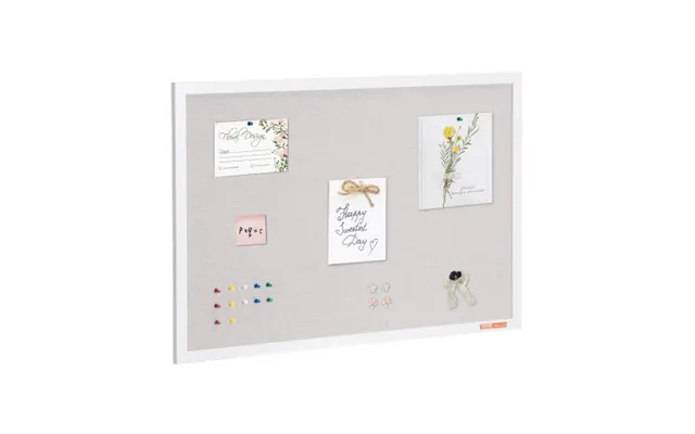 Vevor 36 X24 White Cork Board With Linen Surface Stylish Wall-mounted Bulletin Board For Home - School