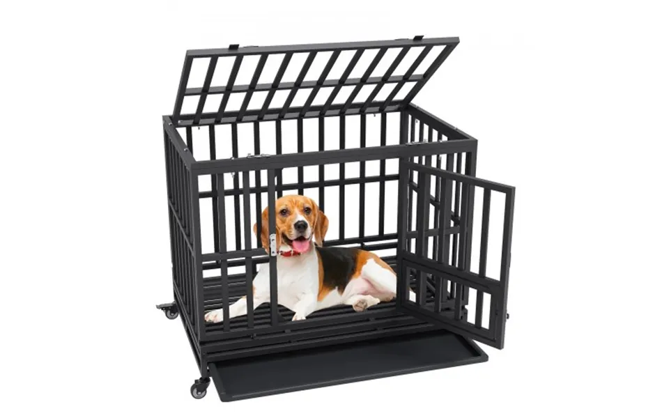 Vevor 38 Inch Heavy Duty Dog Crate - Indestructible Dog Crate