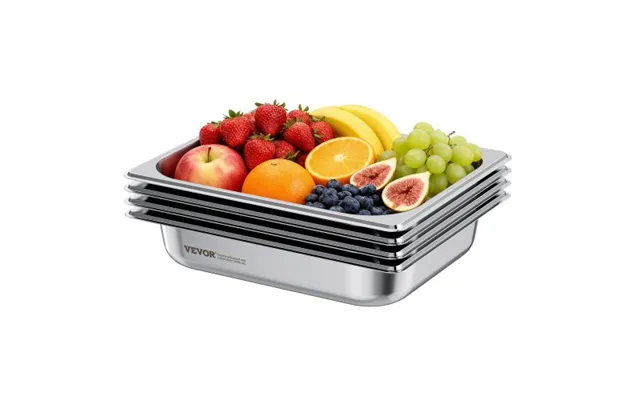 Vevor 4 Pack Stainless Steam Hotel Pan - 1 2 Size Table Steam Pan