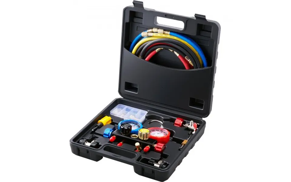 Vevor 4 Way Ac Gauge - Ac Manifold Gauge Set For R134a R22 R12 R410a Refrigerant, Freon Gauges With 152
