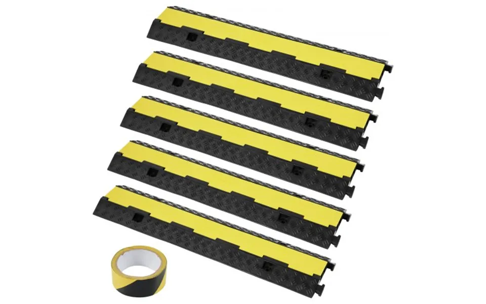 Vevor 5 Pcs Rubber Cable Protector Ramp - 2 Channel