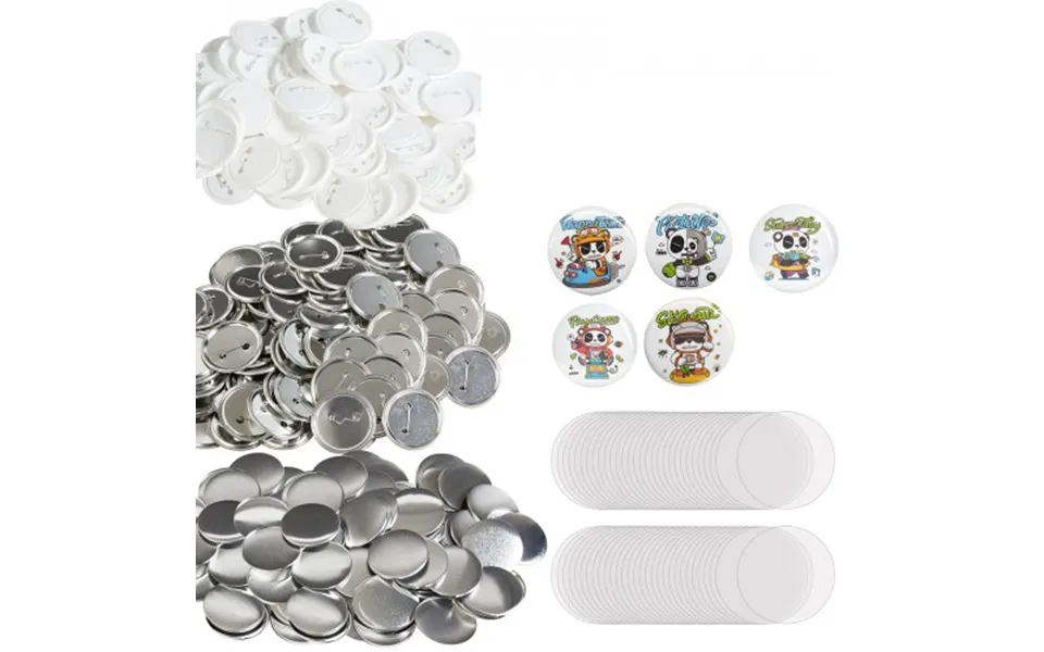 Vevor 500 Sets 2.25 Inch 58mm Pin Back Button Parts - Diy Round Button Badge Parts