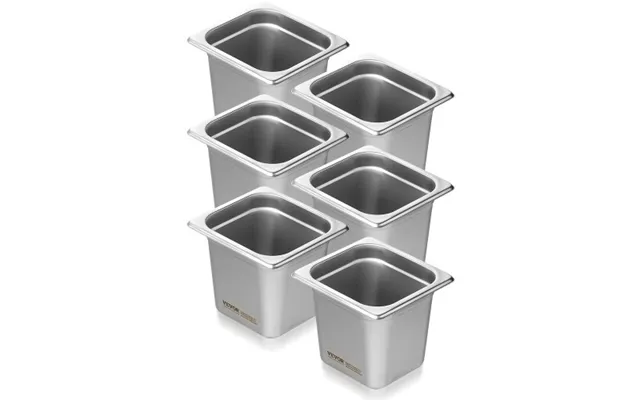 Vevor 6 Pack Hotel Pans - 1 6 Size Anti-jam Steam Pan product image