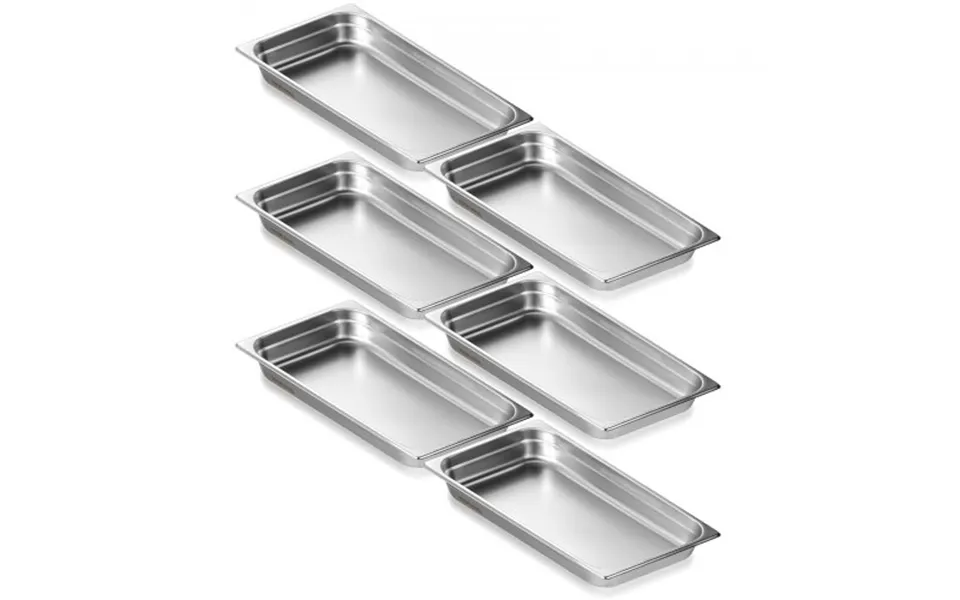 Vevor 6 Pack Hotel Pans - Full Size Anti-jam Steam Pan