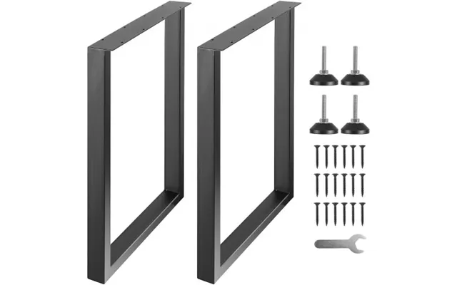 Vevor 711.2mm Adjustable Furniture Legs - Square Reinforced Steel Office Table Legs Set Of 2 For Diy product image