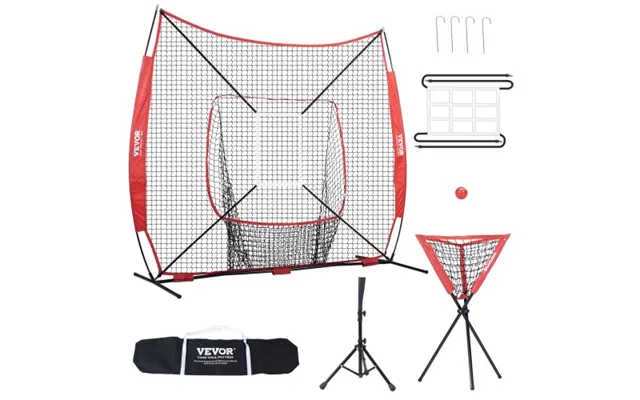 Vevor 7x7 Ft Baseball Softball Practice Net - Portable Baseball Training Net For Hitting Catching Pitching