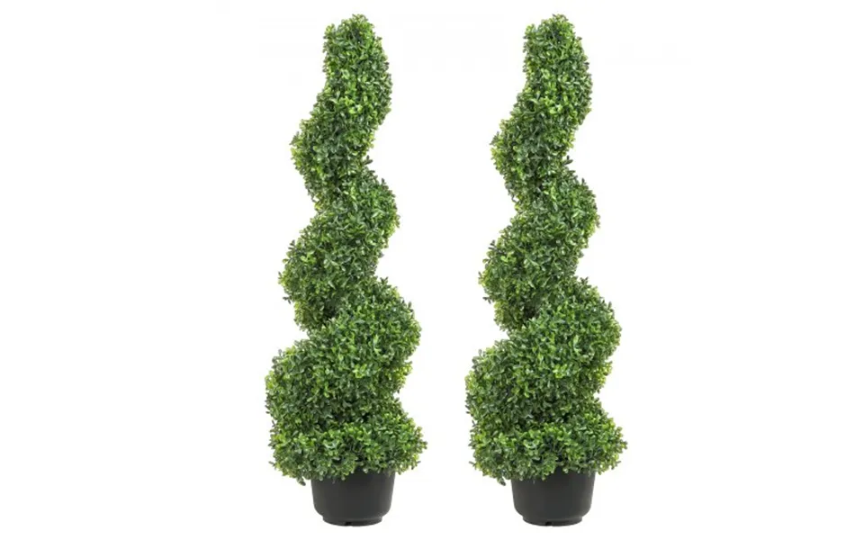 Vevor Artificial Topiaries Boxwood Trees - 3ft Tall 2 Pieces Faux Topiary Plant Outdoor