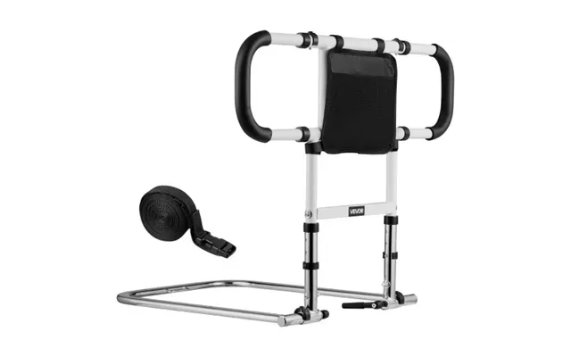 Vevor Bed Rail For Elderly - Foldable & Extendable Bedside Assist Rail With Side Handles & Pu Handrail