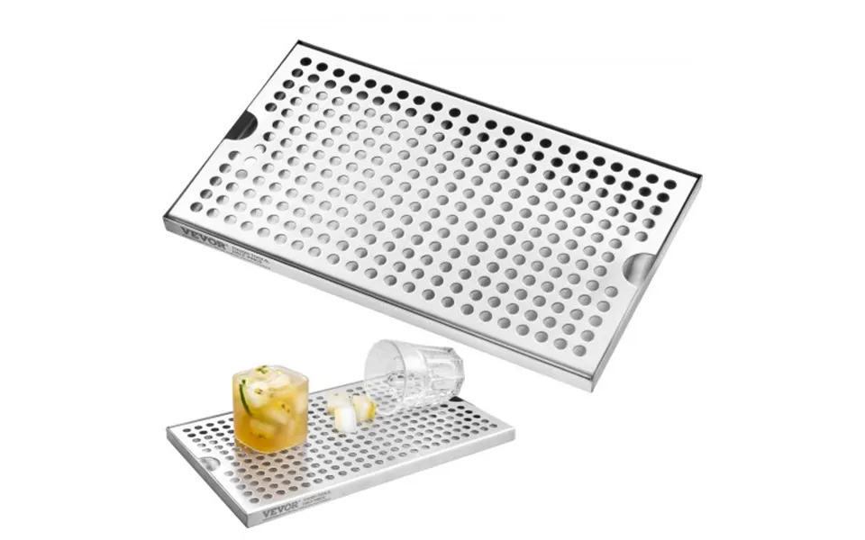 Vevor Beer Drip Tray - 304 Stainless Steel Kegerator Drip Trays With 4 Non-slip Rubber Pads And Detachable Cover