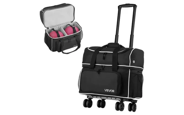 Vevor Bowling Ball Bag - 2 Ball Four Roller Bowling Bag With Wheels