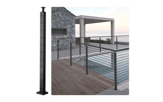Vevor Cable Railing Post - 36 X 1 X 2 Steel L-shaped Hole Corner Railing Post