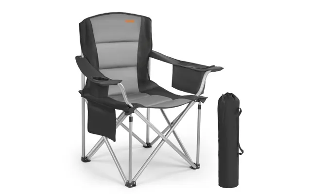 Vevor Camping Folding Chair For Adults - Portable Heavy Duty Outdoor Quad Lumbar Back Padded Arm Chairs With Side Pocket