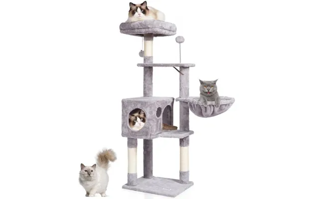 Vevor Cat Tree 114.8 Cm Cat Tower With Cat Condo Sisal Scratching Post Light Grey