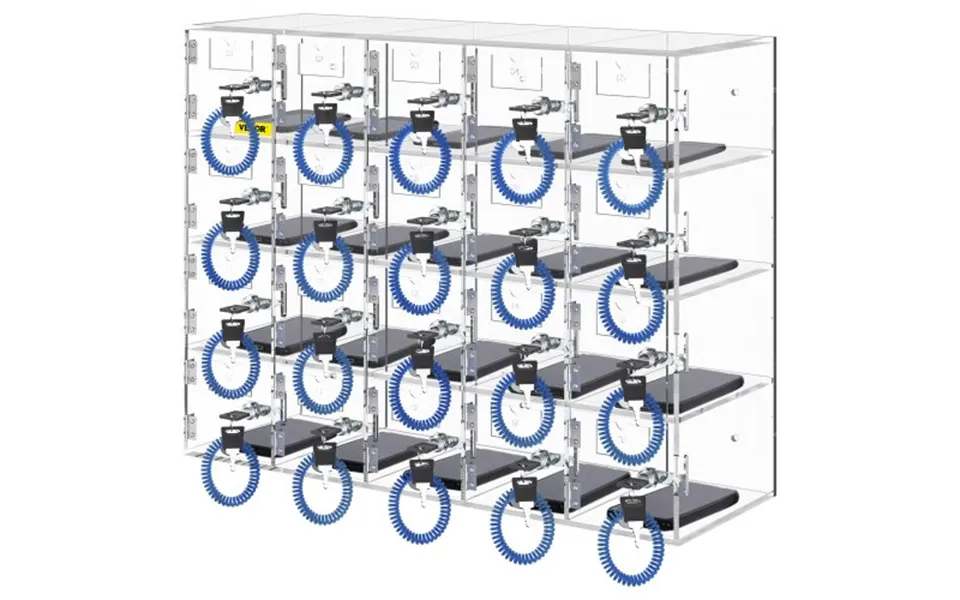 Vevor Cell Phone Storage Locker - 20 Slots Acrylic Material With Door Locks And Keys