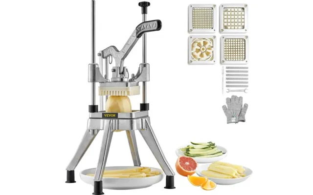 Vevor Commercial Chopper With 4 Replacement Blades Commercial Vegetable Chopper Stainless Steel French Fry Cutter Potato