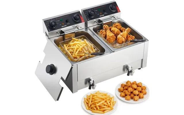 Vevor Commercial Electric Deep Fryer - Upgrade Dual Tank 14 L Oil Capacity