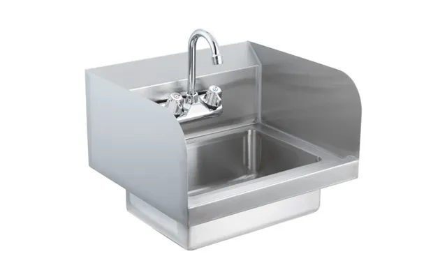 Vevor Commercial Hand Sink With Faucet And Side Splash - Stainless Steel Sink For Washing