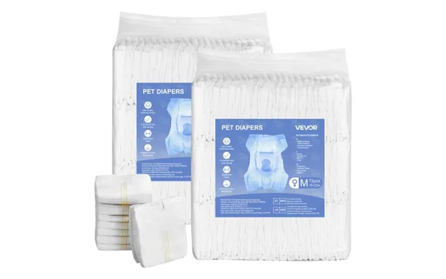 Vevor Disposable Dog Diapers, Super Absorbent Female Dog Diapers, 360 Leak-proof Female Doggy Pet Diaper With Wetness In