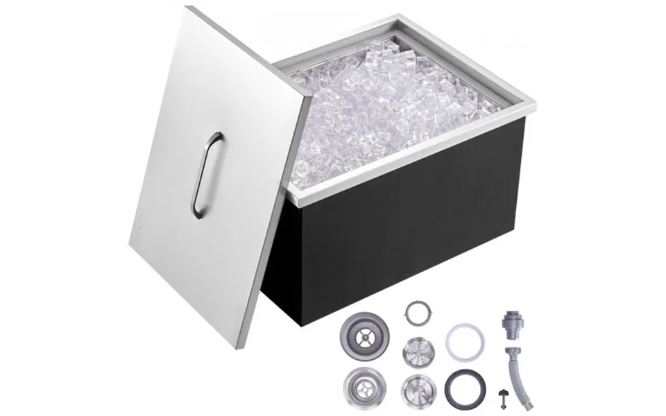 Vevor Drop In Ice Chest - 51 Cm L X 36 Cm W X 30.5 Cm H Stainless Steel Ice Cooler