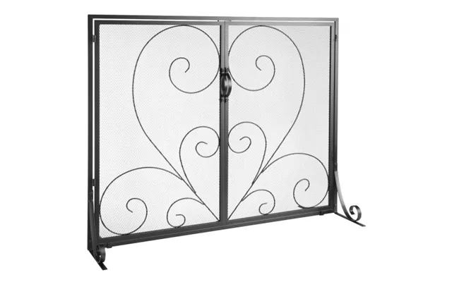 Vevor Fireplace Screen 2 Panel With Door - Sturdy Iron Mesh Fireplace Screen