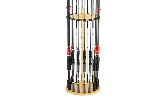 Vevor Fishing Rod Holders For 16 Fishing Poles - Wood Round Fishing Rods Rack For Garage Organization And Storage