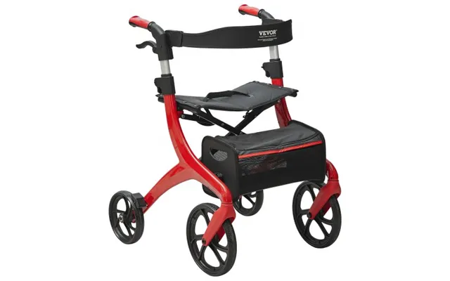 Vevor Folding Rollator Walker For Seniors And Adults - Lightweight Aluminum Rolling Walker With Seat And Adjustable Hand