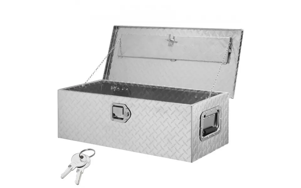 Vevor Heavy Duty Aluminum Truck Bed Tool Box - Diamond Plate Tool Box With Side Handle And Lock Keys