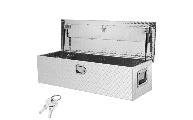 Vevor Heavy Duty Aluminum Truck Bed Tool Box - Diamond Plate Tool Box With Side Handle And Lock Keys product image