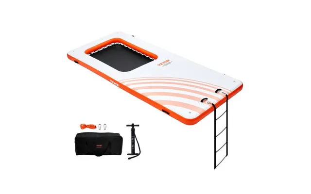 Vevor Inflatable Floating Dock - 15x6.5ft Inflatable Dock Platform With 4*6ft Trampoline Mesh Pool