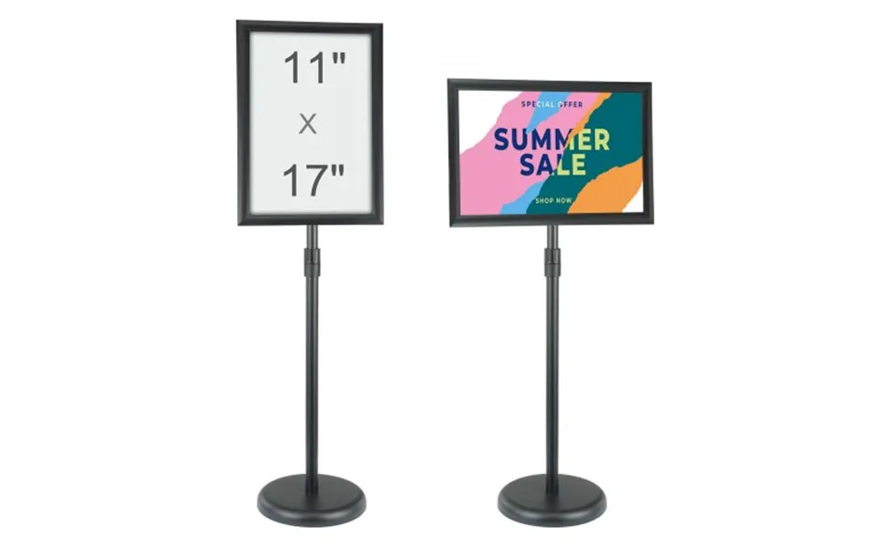 Vevor Pedestal Sign Holder - 11 X 17 Inch Vertical And Horizontal Adjustable Poster Stand