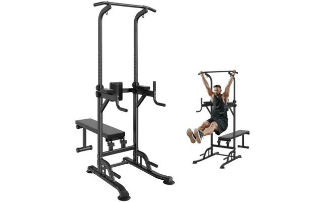 Vevor Power Tower With Bench - 10-level Height Adjustable Pull Up Bar Stand Dip Station & Detachable Bench product image