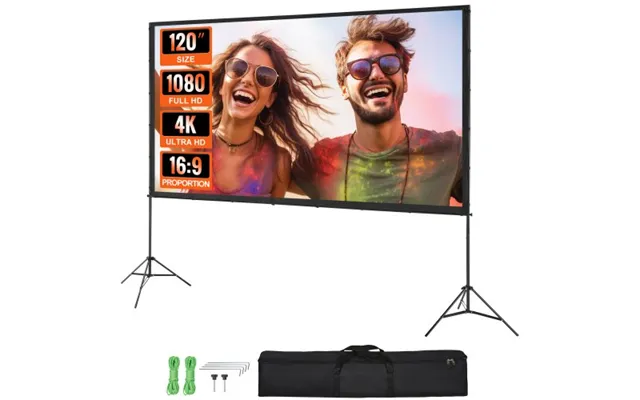 Vevor Projector Screen With Stand - 120 Inch 16 9 4k 1080 Hd Outdoor Movie Screen With Stand
