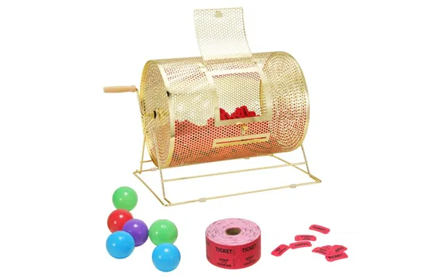 Vevor Raffle Drum - 16.1 X Ø12 Inch Brass Plated Raffle Ticket Spinning Cage