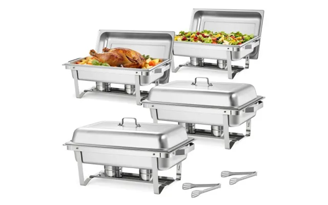 Vevor Rectangle Chafing Dish - 9 Qt 4 Pack Stainless Steel Chafing Dish