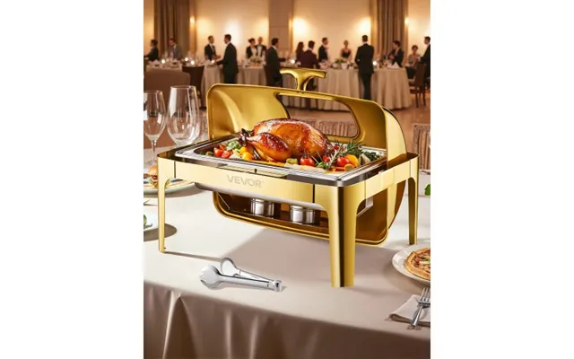 Vevor Roll Top Chafing Dish Buffet Complete Set - 9qt Stainless Steel Chafer With Full Size Pan
