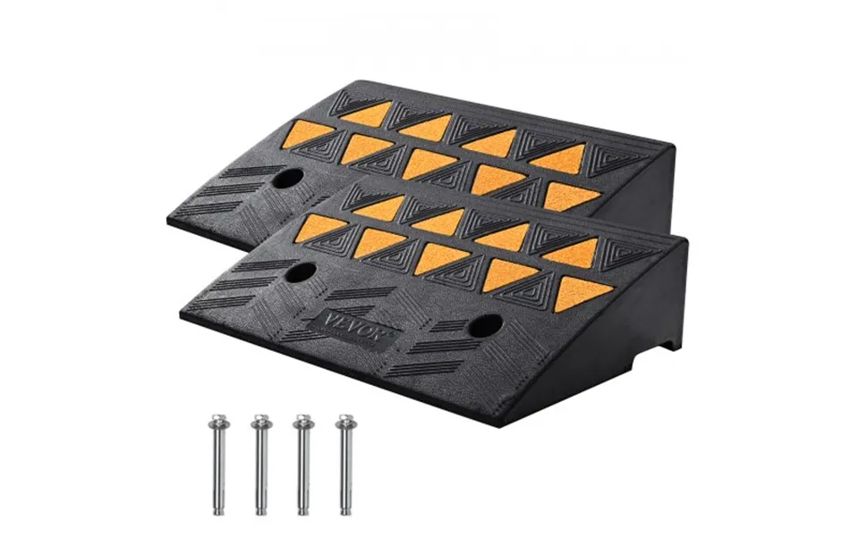Vevor Rubber Curb Ramp 2 Pack - 12.7 Cm Rise Height Heavy-duty 150,000 Lbs 15 T Capacity Threshold Ramps