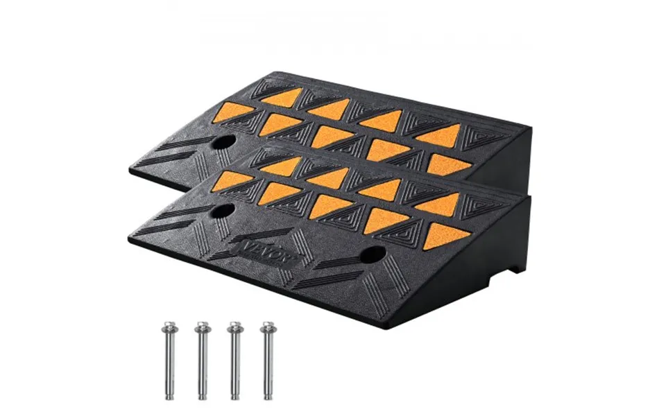 Vevor Rubber Curb Ramp 2 Pack - 4.3 Rise Height Heavy-duty 33069 Lbs 15 T Capacity Threshold Ramps