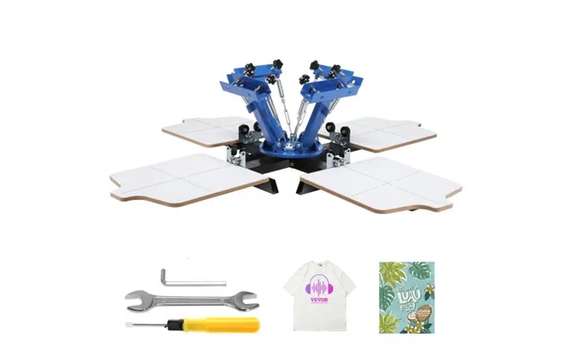 Vevor Screen Printing Machine - 4 Color 4 Station 360 Rotable Silk Screen Printing Press